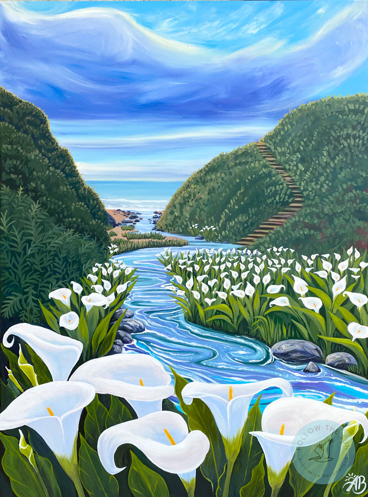 painting calla lily flower "Calla Lily Valley" Original Acrylic Painting