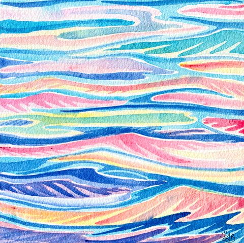 abstract watercolor ocean art