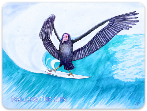 california condor surfing sticker
