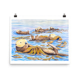 Sea Otter Raft Art Print