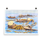 Sea Otter Raft Art Print