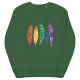 Rainbow Feathers organic sweatshirt