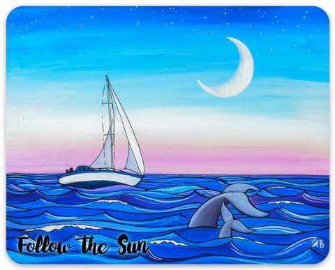 sunset sailing sailboat whales ocean sticker