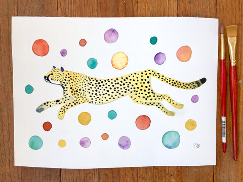 cheetah painting illustration