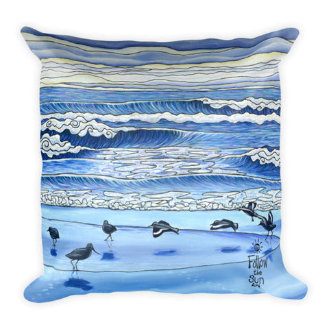 ocean seascape throw pillow, ocean art, beach house decor, california style