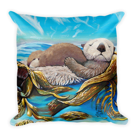 Sea otter pillow Follow the Sun Art