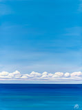 minimalist blue ocean painting statement