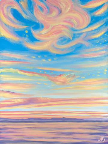 ocean sunset large original painting
