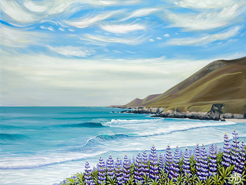 big sur garrapata lupine painting