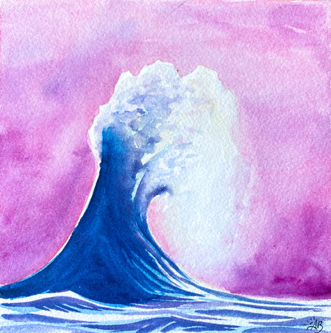 watercolor wave painting