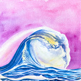 watercolor wave small painting