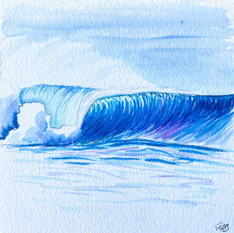 watercolor wave painting