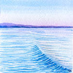 santa cruz ocean surf art watercolor