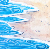 shoreline ocean watercolor painting