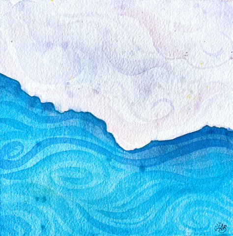 abstract watercolor ocean art