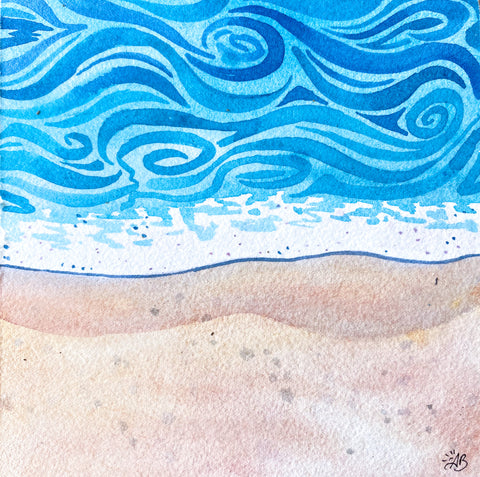 watercolor ocean painting
