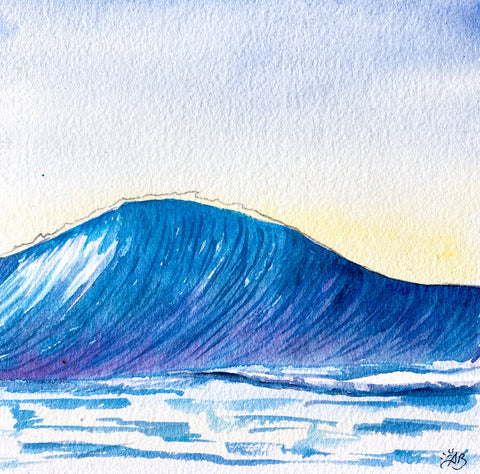 wedge surf watercolor painting