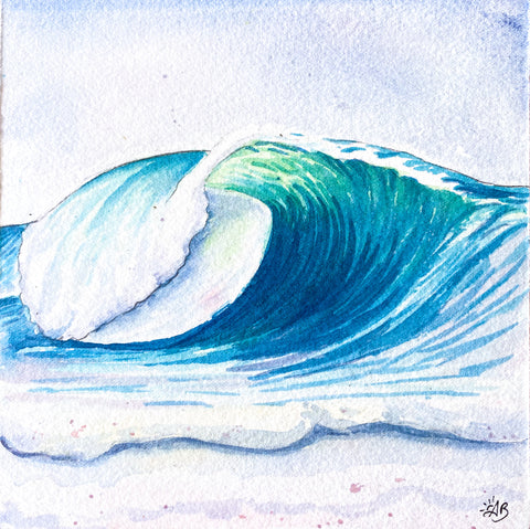 wedge surf art watercolor painting