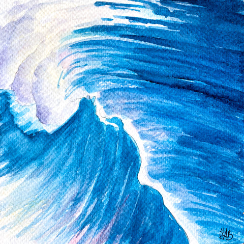 small watercolor wave  painting