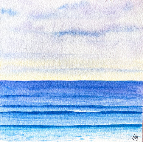 watercolor seascape ocean art santa cruz