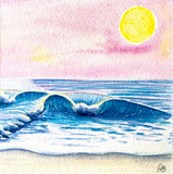 watercolor surf art california artist