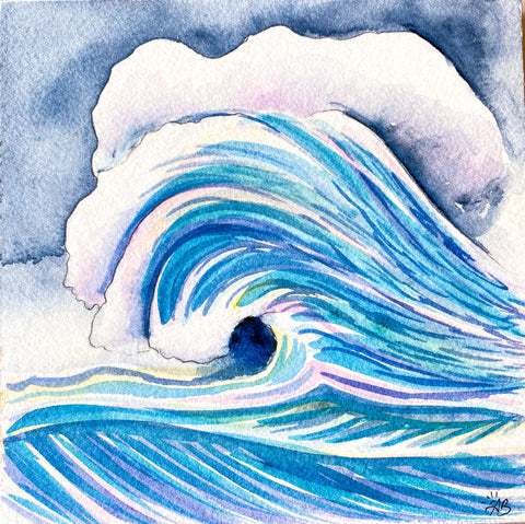 abstract surf art wave painting