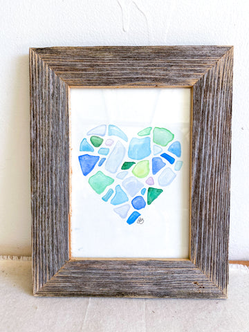 sea glass watercolor painting