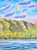 la saladita beach mexico surf watercolor art