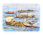 sea otter raft art sticker