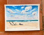 guasacate beach popoyo nicaragua watercolor painting