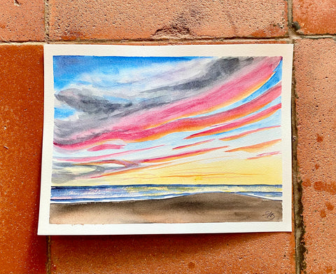 popoyo beach sunset painting nicaragua