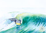 surfing animals axolotl painting