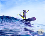 surfing animals california tiger salamander painting