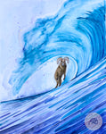 surfing animals bighorn sheep painting