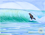 surfing animals california wolverine buddy painting
