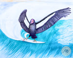 surfing animals california condor painting