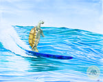 surfing animals desert tortoise painting