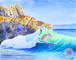 surfing animals giant kangaroo rat painting