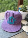 mermaid blockprint flat brim hat purple