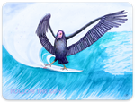 california condor surfing sticker