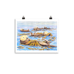 Sea Otter Raft Art Print