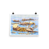 sea otter raft art print