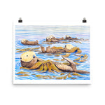 Sea Otter Raft Art Print