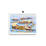 Sea Otter Raft Art Print