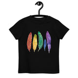 Rainbow Feathers Organic cotton kids t-shirt