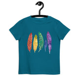 Rainbow Feathers Organic cotton kids t-shirt