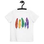 rainbow feathers organic cotton kids shirt