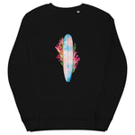 Coral Surfboard organic sweatshirt