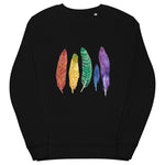 Rainbow Feathers organic sweatshirt