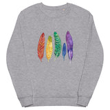 Rainbow Feathers organic sweatshirt